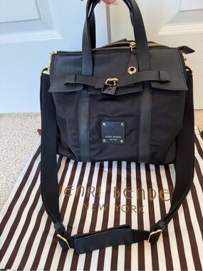 RARE Henri Bendel Black Nylon Jetsetter Convertible Backpack Tote